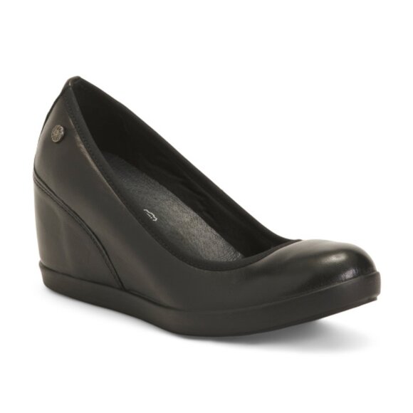 IMAC Made In Italy Leather Wedge Ballerina Flats - Picture 1 of 3